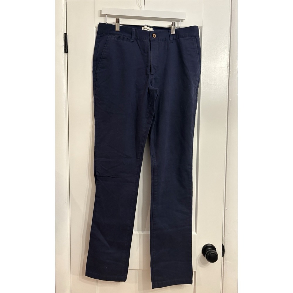 Taylor Stitch Men's 36x34 Slim Fit Navy Organic Cotton Flat Front Chino Pants‎